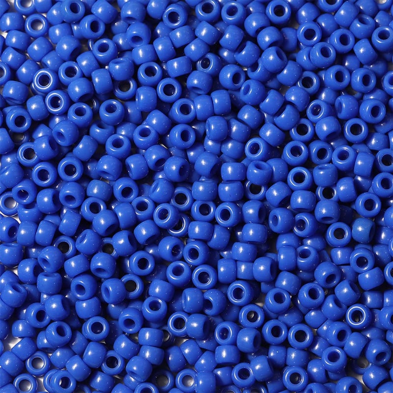 BalaFillic 6x9mm Blue Pony Beads with Smooth Surface 1000pcs Crayon Color Craft Beads Blue