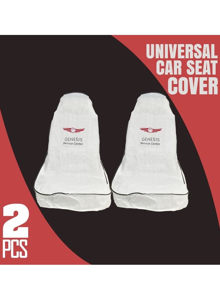 GENESIS Car Seat Cover, Universal Car Seat Dust Dirt Protection Cover, Extra Protection For Your Seat 2 pcs Set White - Image 1