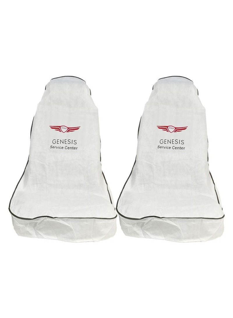 GENESIS Car Seat Cover, Universal Car Seat Dust Dirt Protection Cover, Extra Protection For Your Seat 2 pcs Set White - Image 2