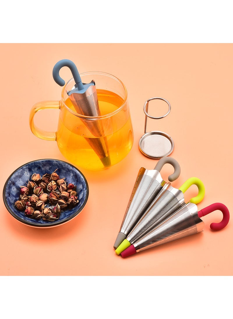 Generic - Creative Umbrella Tea Infuser Silicone Stainless Filter Grey - Image 1