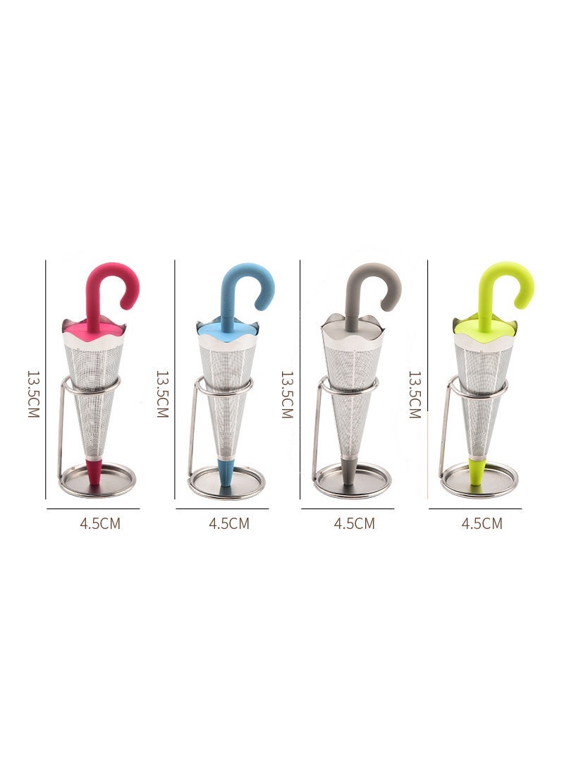 Generic - Creative Umbrella Tea Infuser Silicone Stainless Filter Grey - Image 1