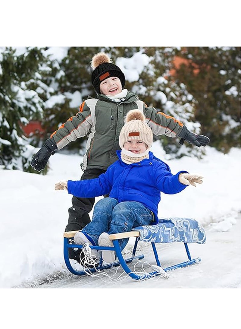 RATSAW Kids Winter Beanie Hat Scarf Gloves Set for 2 to 6 Years Old Toddler Winter Knit Hat Gloves Neck Warmer with Fleece Lined Black - Image 5