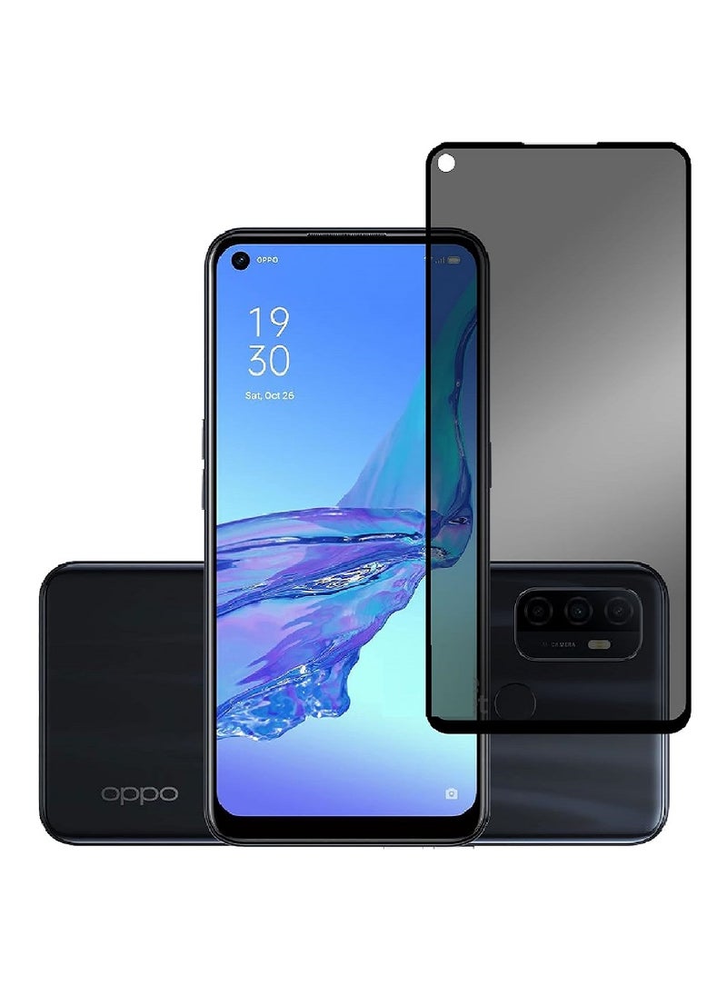 Super Tempered Glass Screen Protector Anti-Spy Privacy  Designed For Oppo A53s Full Screen Coverage And Bubble Free - Image 1