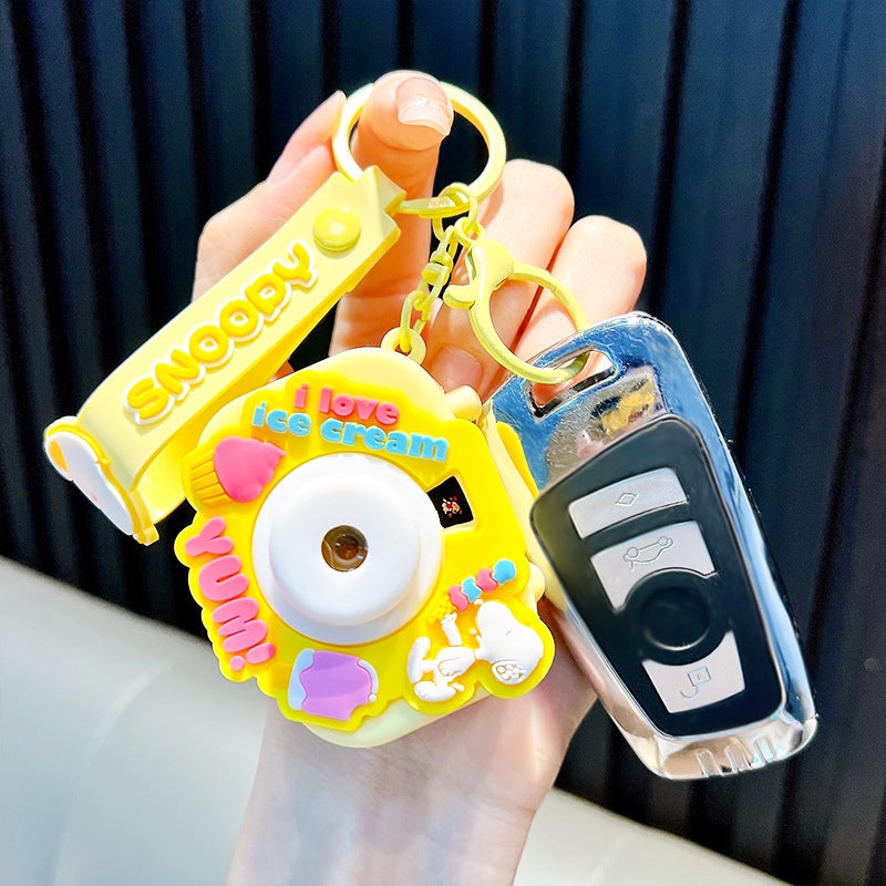 Genuine Snoopy Luminous Projection Camera Car Keychain Cute Couple Bag Pendant Car Key Chain - Image 5