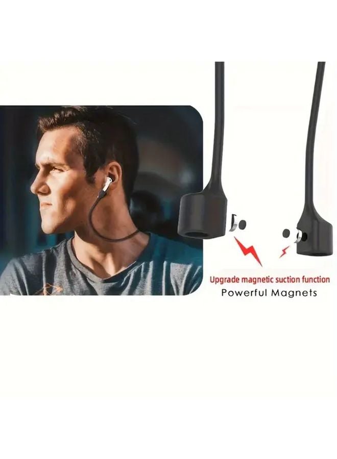 Magnetic Anti Loss Strap For Wireless Earphones Outdoor Sports Pink Silicone - Image 3