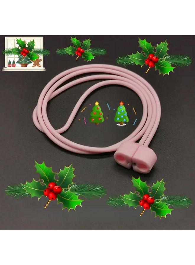 Magnetic Anti Loss Strap For Wireless Earphones Outdoor Sports Pink Silicone - Image 1