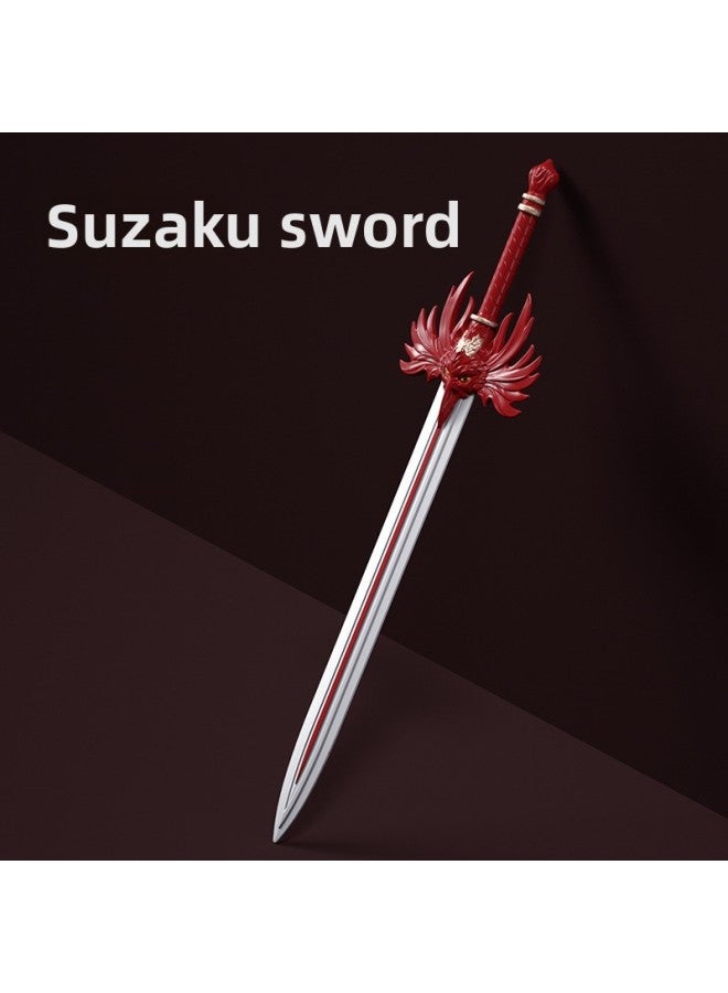 Toy Sword Simulation Vermilion Sword Shield Children's Toy Sword Soft Rubber Material PU Sword Set Sword Toy-Color:Rosefinch Sword  - Image 1