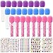 Newtay 24 Pcs Microphone Candy Tubes Kpop Themed Birthday Party Decor 10 Fake Plastic Microphone Prop Toy with Stickers for Karaoke Disco Singer Stage Favors Candy Not Included PurplePinkBlue - Image 2