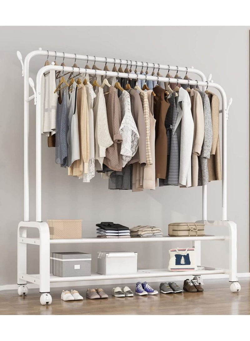 DubaiGallery Floor folding indoor iron wing type clothes rack balcony moving simple sun quilt clothes rack  - Image 1