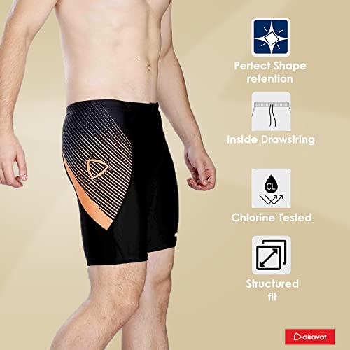 AIRAVAT Swimming Jammer, Swim Wear, 1512 Fierce Swimming Short for Men, Quick Drying, Swimming Costume for Men (3XL, Orange) - Image 2