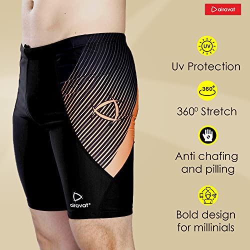 AIRAVAT Swimming Jammer, Swim Wear, 1512 Fierce Swimming Short for Men, Quick Drying, Swimming Costume for Men (3XL, Orange) - Image 3