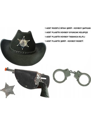 Child Boy Black Sheriff-Cowboy Hat Gun Badge and Handcuff Set 4 Pieces - pzsku/Z0F17BAA7E5FF5D0EE494Z/45/_/1730529516/313a643d-7a6e-48e8-adc6-6bb064915bf7