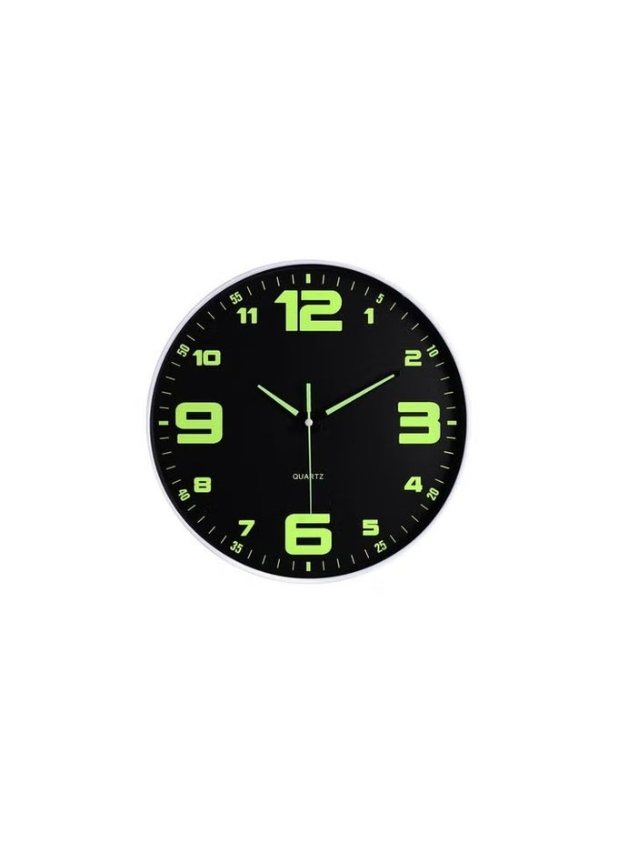 12-INCH SILENT WALL CLOCK  LUMINOUS GLOW-IN-DARK, NON-TICKING QUARTZ, BATTERY OPERATED ROUND CLOCK FOR HOME, OFFICE, BEDROOM, KITCHEN