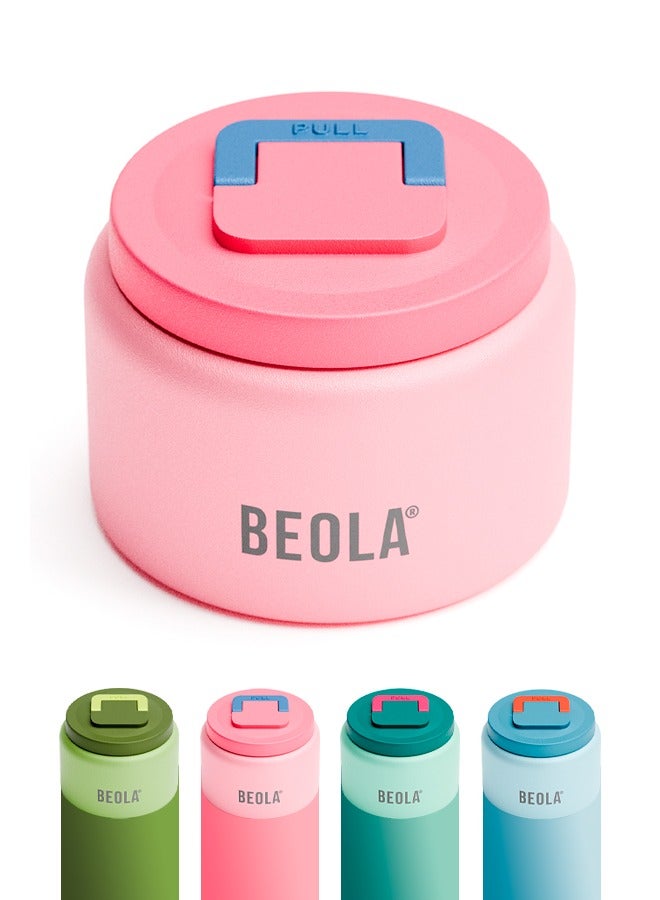 BEOLA 240ml Replaceable Nesting Food Jar for Lunch Box, Thermos Stainless Steel Double Wall Insulated Travel Food Flask for Kids, 8oz (Pink) - Image 1
