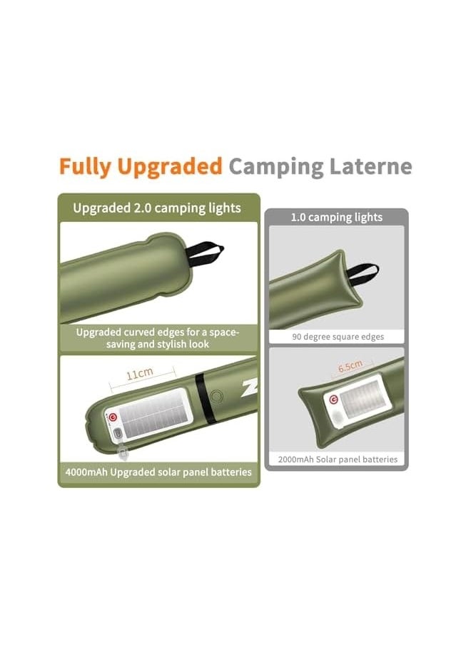erorex Camping Lights Bars 23.6IN/60CM Tent Lights Rechargeable 2000mAh Foldable Inflatable for Outdoor IP66 Waterproof LED Tube Light for Camping, Hiking, Travel and More  - Image 2