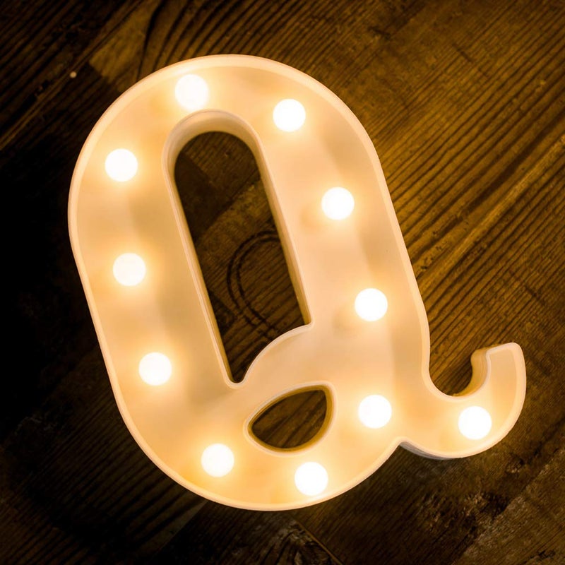 Quace Marquee Alphabet Number Sign Light Hanging Table Top Decoration for Party (Alphabet Q) - Image 5