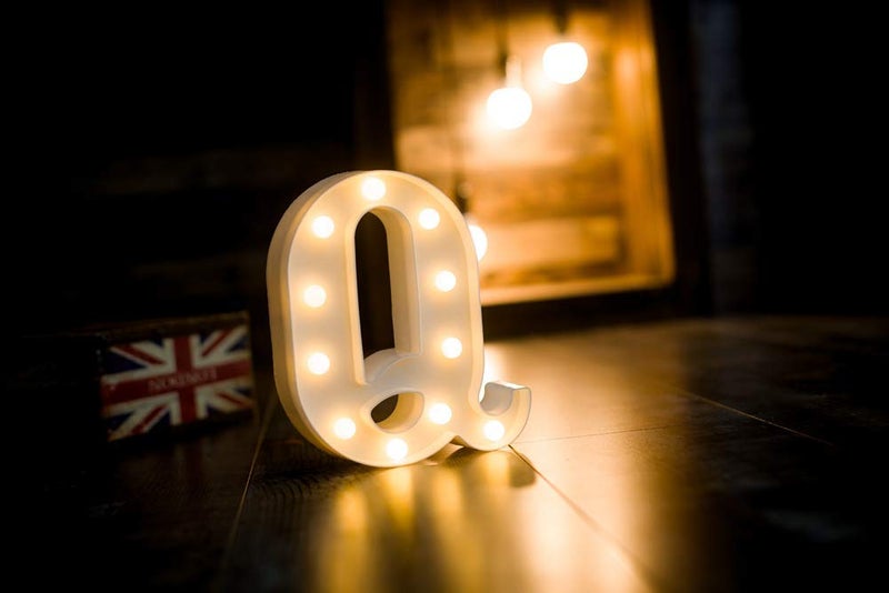 Quace Marquee Alphabet Number Sign Light Hanging Table Top Decoration for Party (Alphabet Q) - Image 2