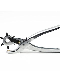Eenty Eenty Heavy Duty Rotary Puncher Multi Hole Sizes Make for Leather Hole Punch for Belts Watch Bands Straps Dog Collars Saddles Shoes Silver  - Image 1
