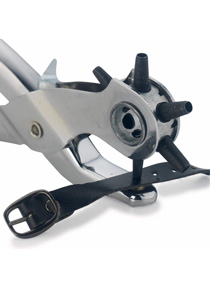 Eenty Eenty Heavy Duty Rotary Puncher Multi Hole Sizes Make for Leather Hole Punch for Belts Watch Bands Straps Dog Collars Saddles Shoes Silver  - Image 4