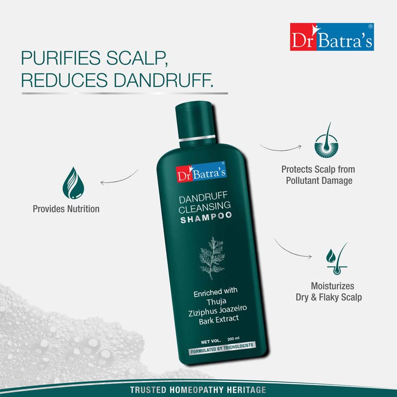 Dr Batra's Dr Batras Dandruff Cleansing Shampoo Enriched With Thuja 200 ml Pack of 3 - Image 4