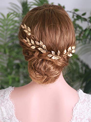 YERTTER 5 PCS Gold Leaves Hair Pins Bridal Hair Accessories for Bride and Bridesmaids Wedding Hair Piece - Image 2