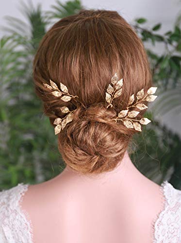 YERTTER 5 PCS Gold Leaves Hair Pins Bridal Hair Accessories for Bride and Bridesmaids Wedding Hair Piece - Image 1