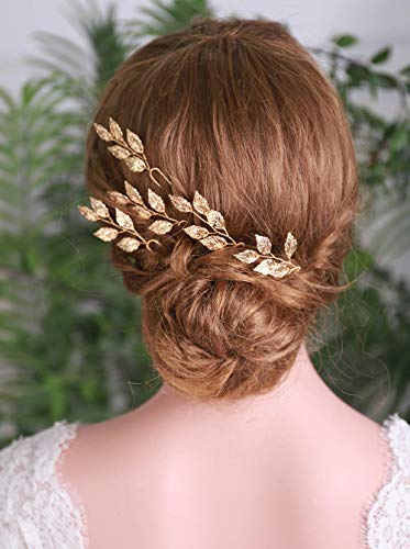 YERTTER 5 PCS Gold Leaves Hair Pins Bridal Hair Accessories for Bride and Bridesmaids Wedding Hair Piece - Image 5