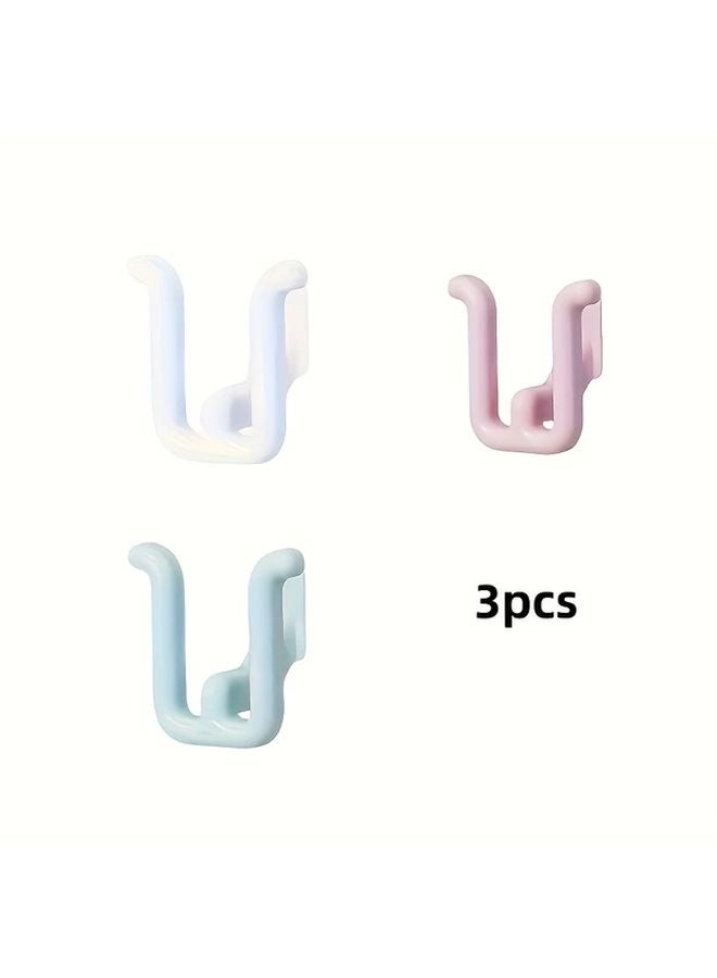 Cyan Self Adhesive Slipper Rack 3 Wall Mounted Shoe Hooks Space Saving Easy Install - Image 3