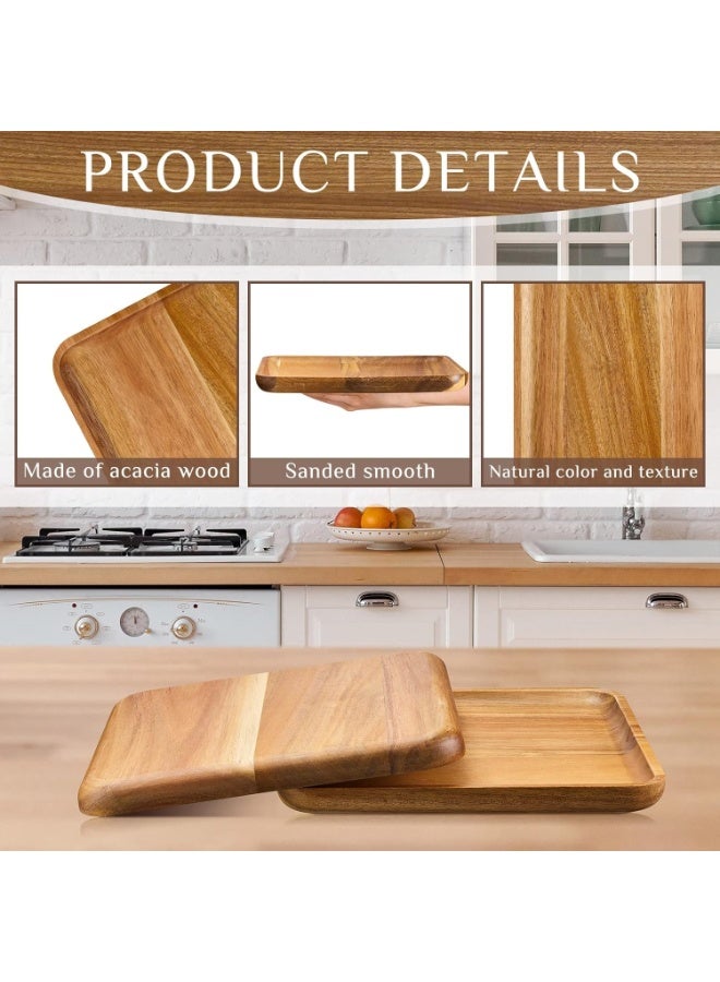صينية تقديم مربعة من خشب الأكاسيا الطبيعي (20×20 سم) – لوح تقديم خشبي صغير لتقديم الجبن والحلويات والمقبلات، ديكور للمطبخ والحمام والمنزل - Image 2