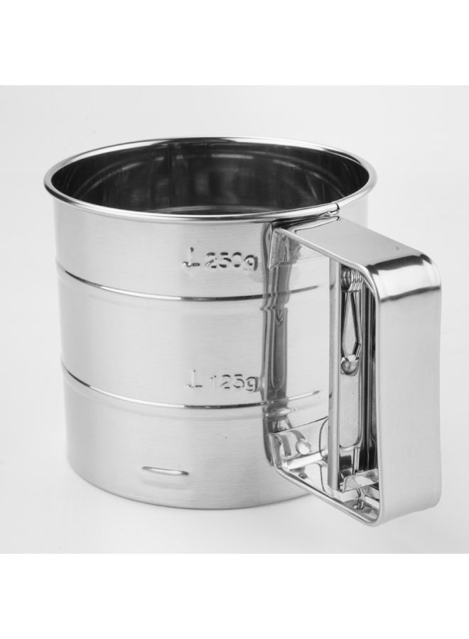 Large Manual Stainless Steel Flour Sieve Sugar Powder Rotating Filter Fine Mesh Sieve Cake Making Baking Utensils-Specifications:Small Size 2.5CUP (short)  - Image 5