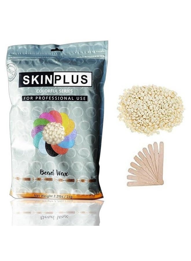 SKINPLUS - Hard Beans Wax With Wooden Stick For Full Body Hair Removal Wax (1 Kg) Multicolor, Women - Image 1