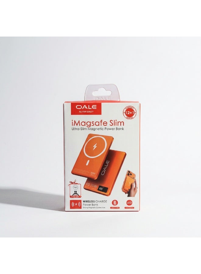 OALE iMagsafe Slim Magnetic Power Bank, 5000mAh, 20W PD Fast Charging Wireless MagSafe Charger - Image 3