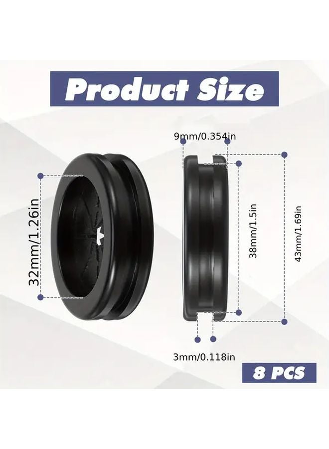 8PCS Double Sided Rubber Grommets for Wiring Durable Black Wire Protection Plugs - Image 4