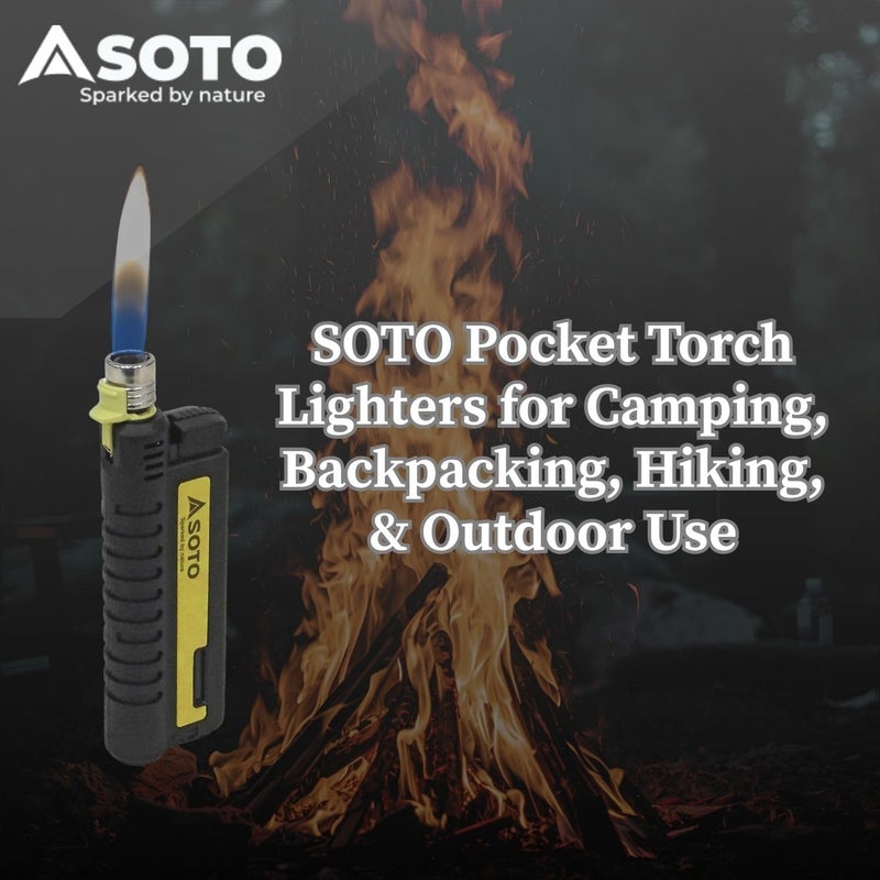 SOTO Pocket Torch Lighters for Camping - Extended Refillable Torch Lighter, Telescoping Burner Head, Electronic Ignition, Strong Wind-Resistant Butane Lighter for Candles, Grill, BBQ - Shipped Empty - Image 2