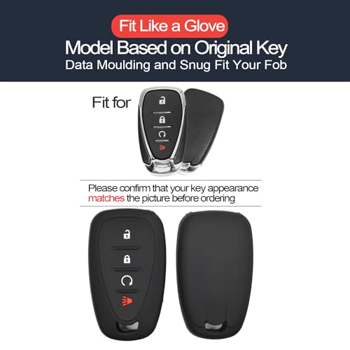 INFIPAR 2pcs Compatible with Chevy Chevrolet Bolt EV EUV Trailblazer Traverse Trax Blazer Equinox Cruze Sonic Volt Smart 4 Buttons Key Fob Cover Case Key Chain Protector Keyless Remote Holder - Image 2