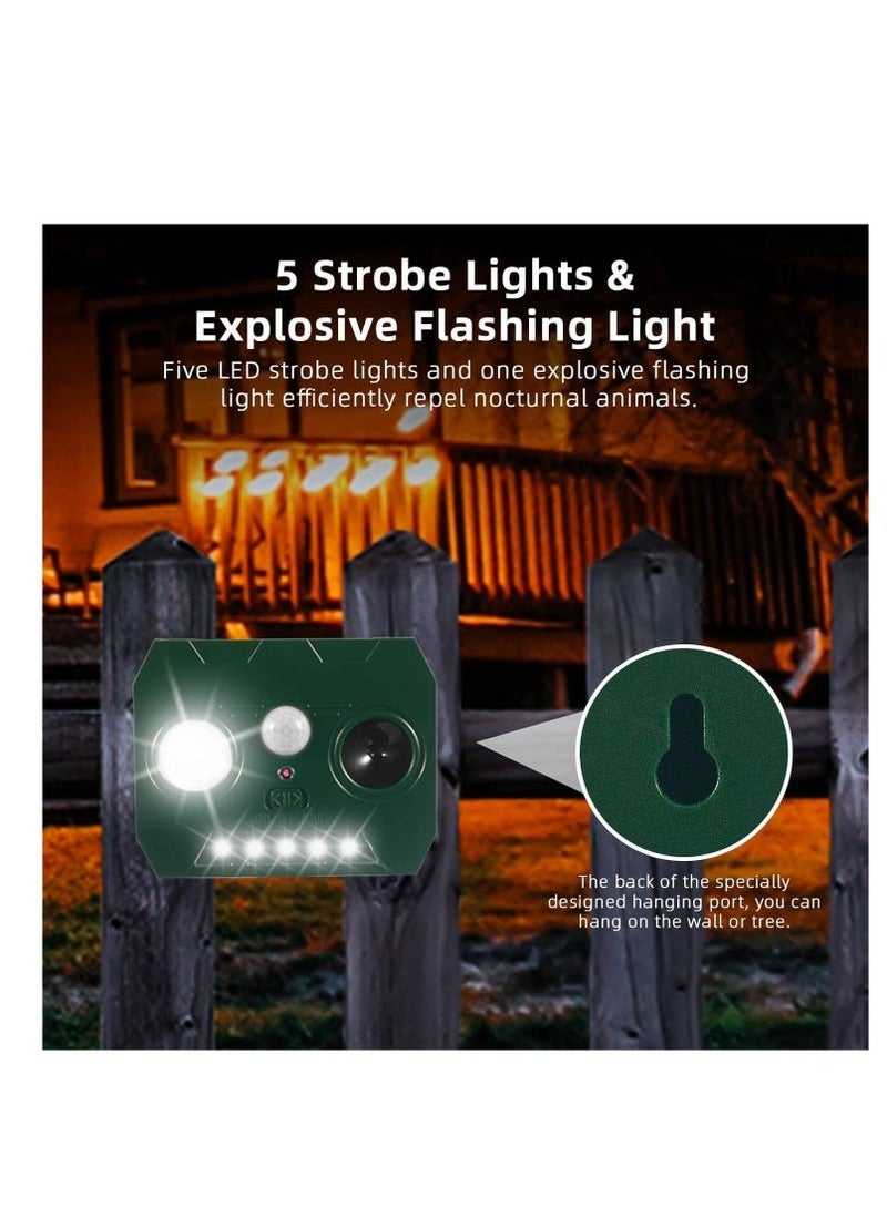 مبيد بالموجات فوق الصوتية بالطاقة الشمسية ، مبيد للحيوانات الجديد ، السناجب بالموجات فوق الصوتية رادع مبيد المقاوم للماء ، مستشعر الحركة الشمسية لمزرعة حديقة الفناء - Image 5