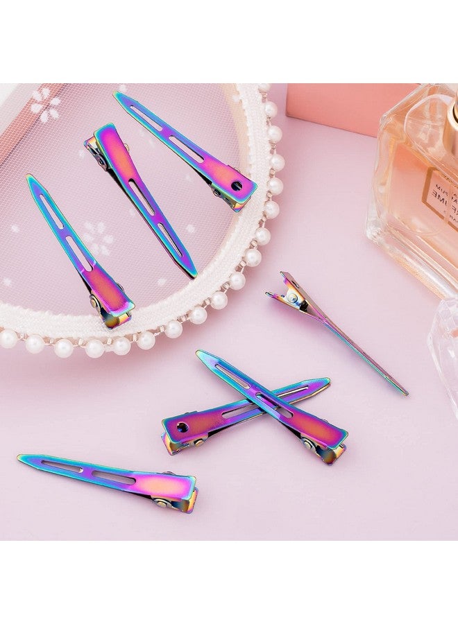 OIIKI 10 Pack 2.2 Inches Rainbow Alligator Hair Clips Metal Duck Bill Hair Clips Pins Without Teeth Curl Clips Hair Barrettes Accessories For Hair Coloring Hair Styling Salon Bows Diy - Image 4