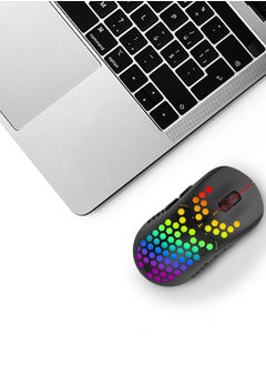 joyzzz 2.4G Wireless Charging Gaming Mouse, RGB Colorful Hollow Wireless Mouse  - Image 5