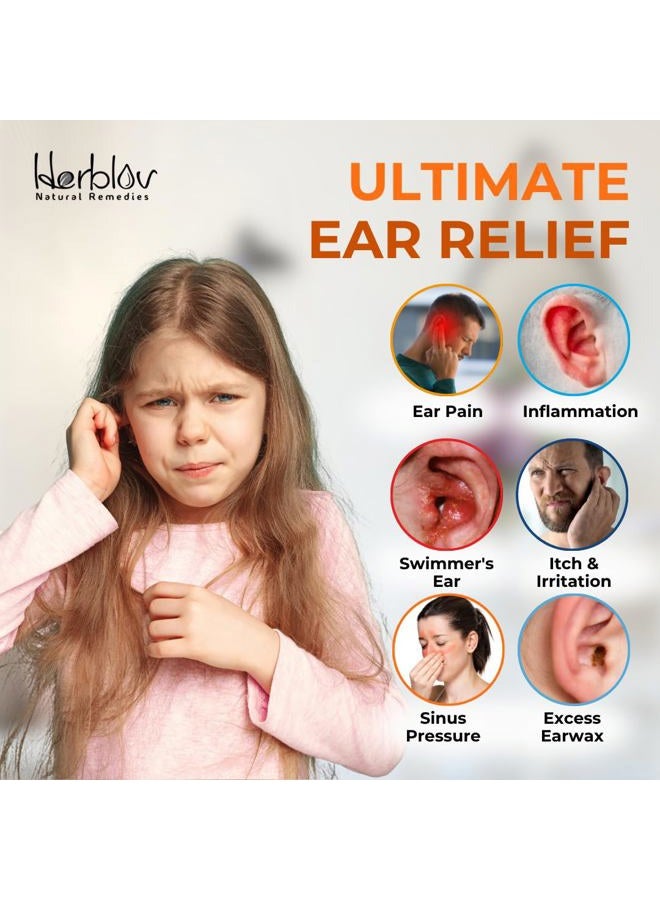 Herblov Natural Ear Drops for Kids Ear Infection Treatment – Organic Children Ear Oil Drops Relieves Ear Aches, Itchy Ears, Infections, Swimmer's Ear, & Loosens Wax – Kids Safe, Made in USA - Image 2