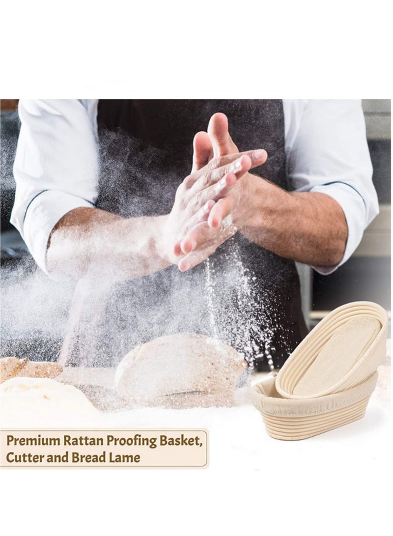 بيضاوي الشكل سلة الخبز مكافحة منتجات الخبز الروطان Brotform بانيتون المحمولة Sourdough بانيتون سلة الخبز المنسوجة أدوات المطبخ 25x15x8cm - Image 3