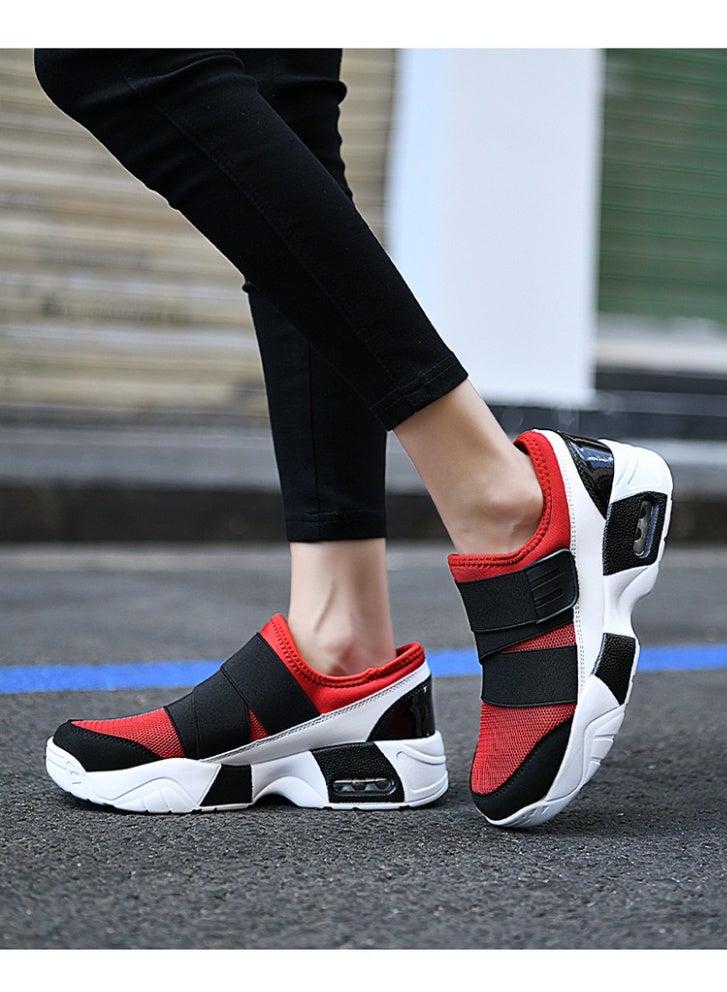 NIBEMINENT Women Tennis Shoes Breathable Hook Loop Sneakers Air Cushion Shoe Non-slip Female Height Increase Footwear Outdoor Walk Gym Shoe - Image 2