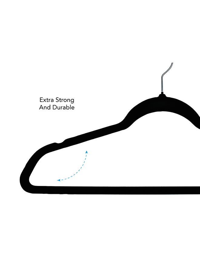 Noon East 20 Piece Non-Slip Ultra Slim Velvet Hanger, Set Made In Sturdy Material For Closet Organization in Black, 44.5x23.5cm - Image 4
