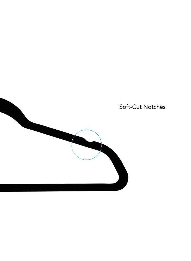 Noon East 20 Piece Non-Slip Ultra Slim Velvet Hanger, Set Made In Sturdy Material For Closet Organization in Black, 44.5x23.5cm - Image 5