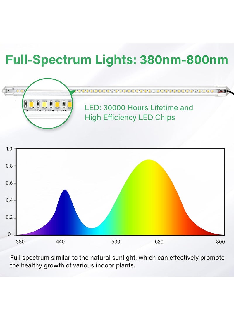 iPower iPower 40W LED Plant Grow Light Strips Full Spectrum for Indoor Plants with Auto ONOff 3912H Timer 10 Dimmable Levels 48 LEDs Per Tude for Hydroponics Succulent 3 Tubes Yellow  - Image 5
