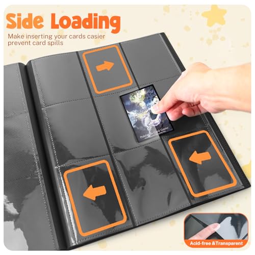 PUPTILY Card Binder, 9 Pocket Trading Card Album Folder,20 Pages, 360 Card Capacity Sports Card Binder, Premium Card Binders Compatible with MTG, TCG, Baseball Cards (Black) - Image 5