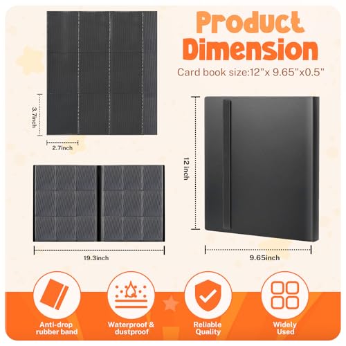 PUPTILY Card Binder, 9 Pocket Trading Card Album Folder,20 Pages, 360 Card Capacity Sports Card Binder, Premium Card Binders Compatible with MTG, TCG, Baseball Cards (Black) - Image 2
