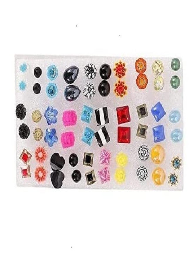 Hivata Stylish Stud Earring For Women & Girls Jewelry in Multi Color & Mix Design (Pack of 18 Pair) Earring Set - Image 1