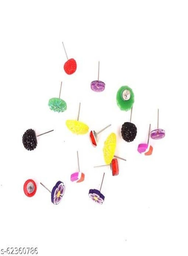 Hivata Stylish Stud Earring For Women & Girls Jewelry in Multi Color & Mix Design (Pack of 18 Pair) Earring Set - Image 5