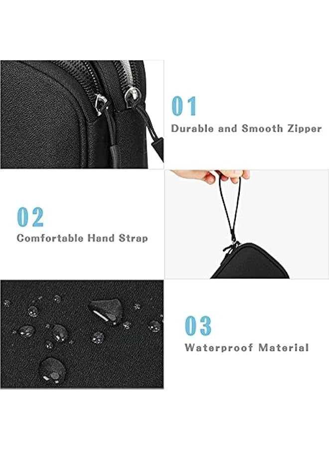نيبمينينت منظم إلكتروني، حقيبة تنظيم كابلات السفر، حقيبة حمل ملحقات إلكترونية محمولة، حقيبة تخزين مزدوجة الطبقات مقاومة للماء لكل شيء لكابل، سلك، شاحن، هاتف، سماعات أذن، باللون الأسود - Image 4