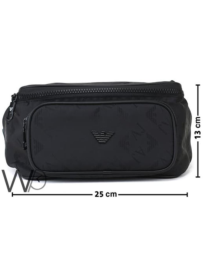EMPORIO ARMANI Giorgio Armani Nylon Spirit Waist Belt Black Patterned Bag Men Ja - Image 3